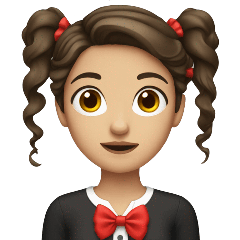  Brunette hair girl with red bow emoji