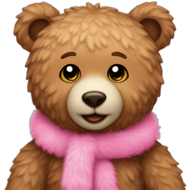 Teddy bear with pink fur emoji