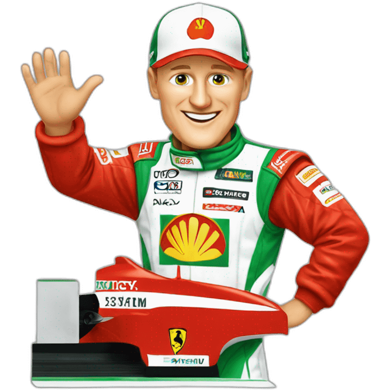 Michael Schumacher waving emoji