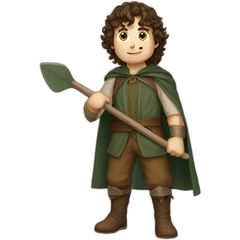 Frodo Baggins with a braca paddle emoji