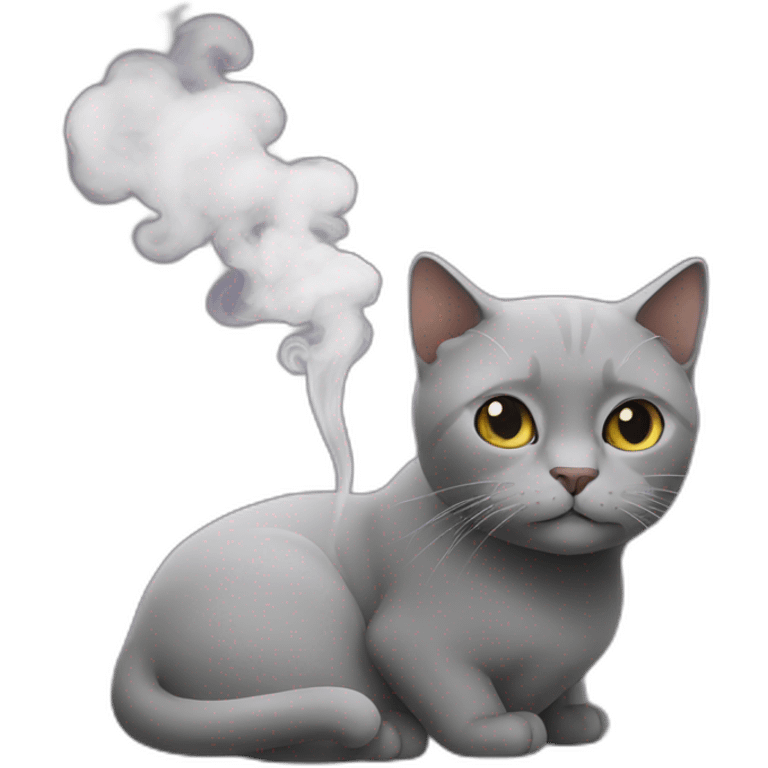 Cat smoke emoji