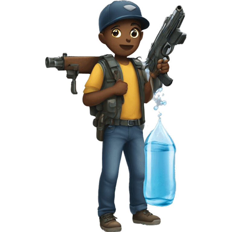 Child with gun of water emoji