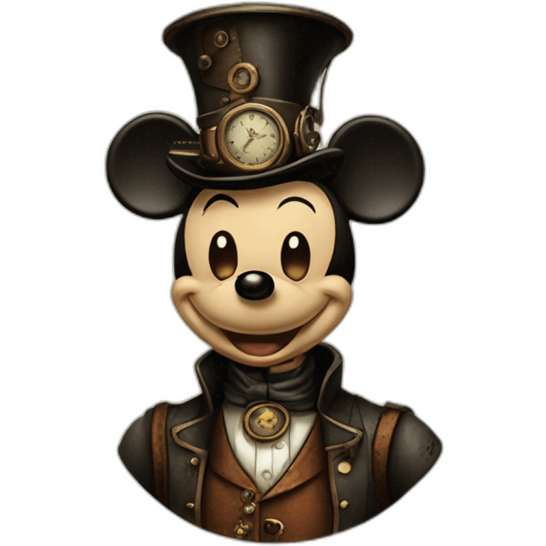 Old Mickey Mouse steampunk style emoji