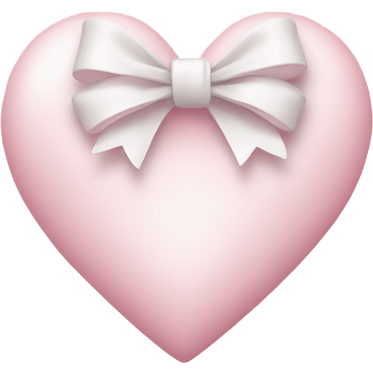 Pastel pink heart with white bow emoji