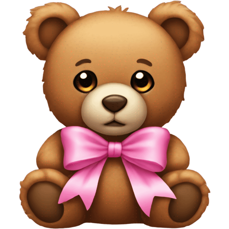 teddy bear with pink bow emoji