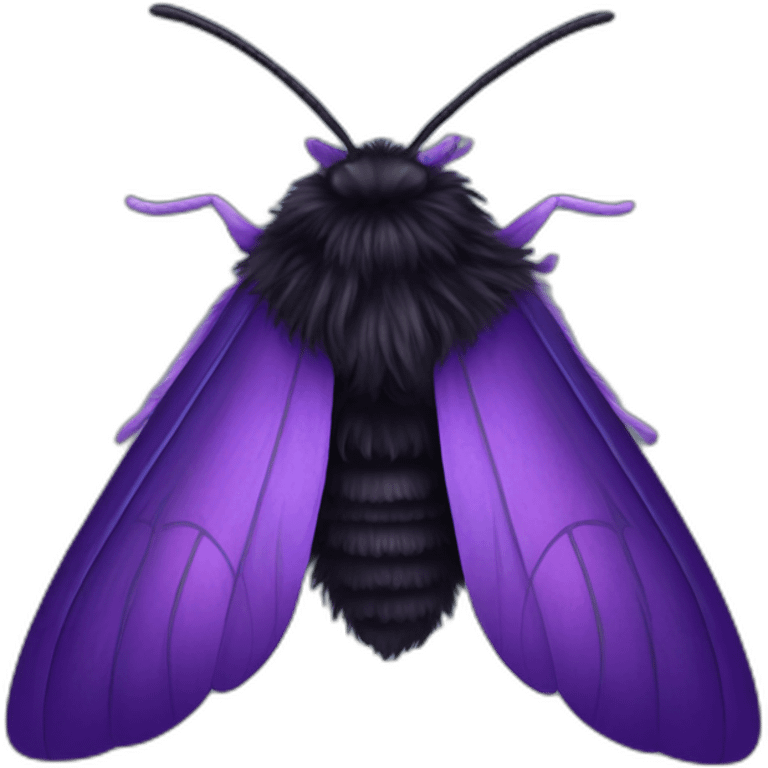 Black and purple fluffy moth emoji