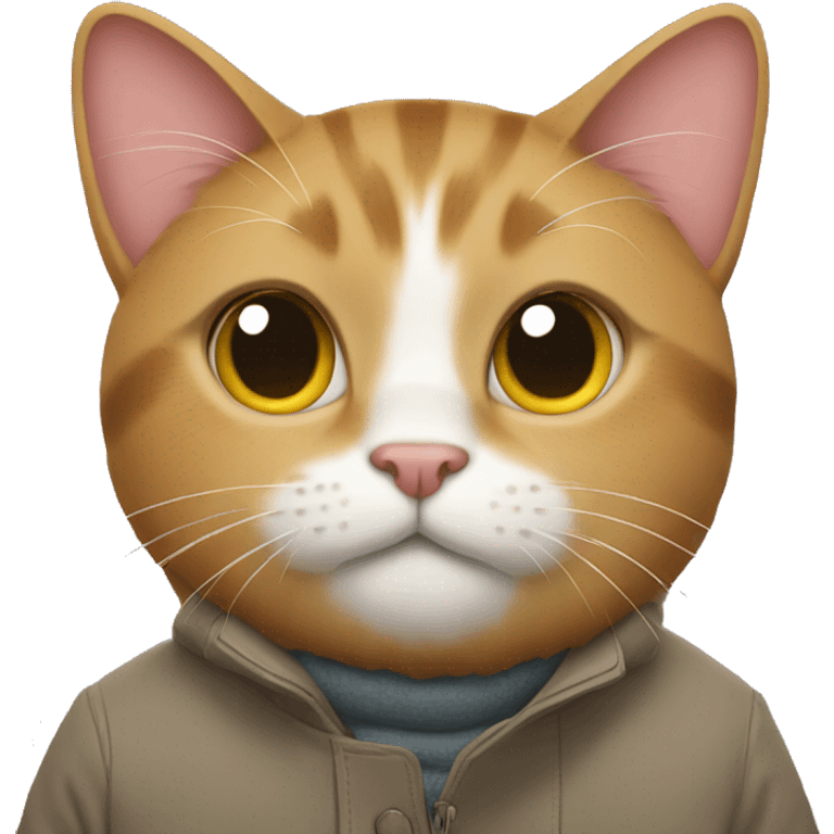 A cat with a coat emoji