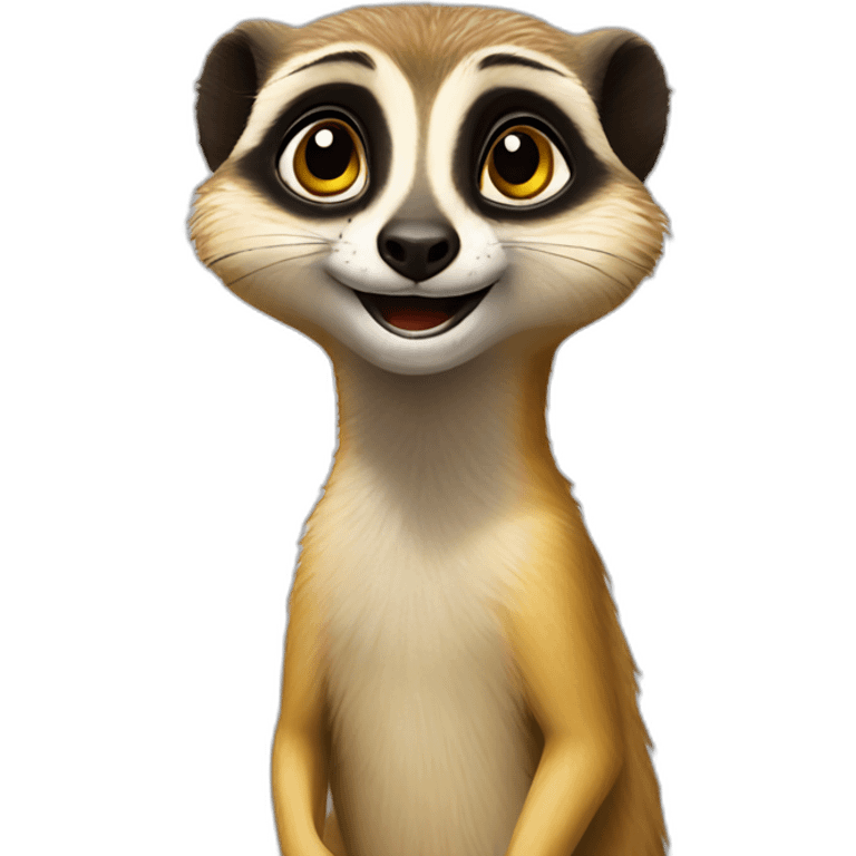 A meercat a sign that has “Happy Birthday Priya” emoji