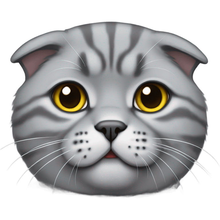 Grey Scottish fold cat emoji