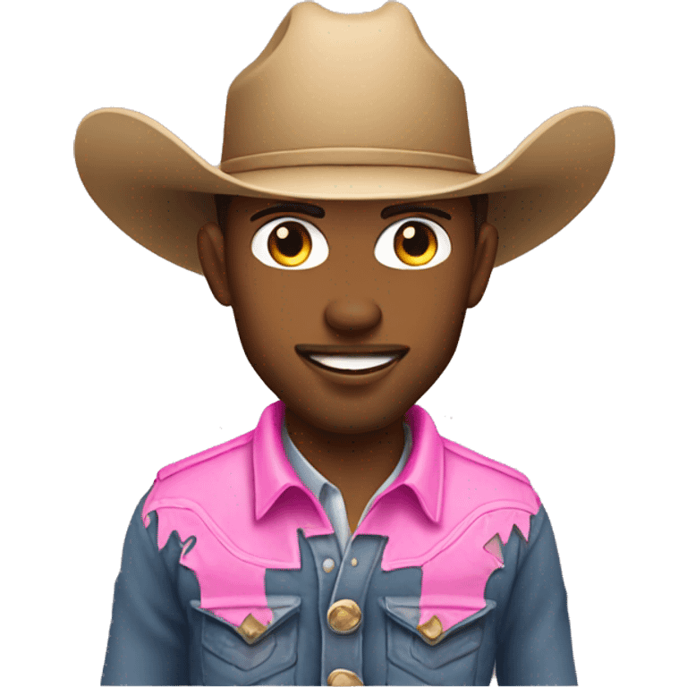 Light skinned cowboy with a pink phone emoji