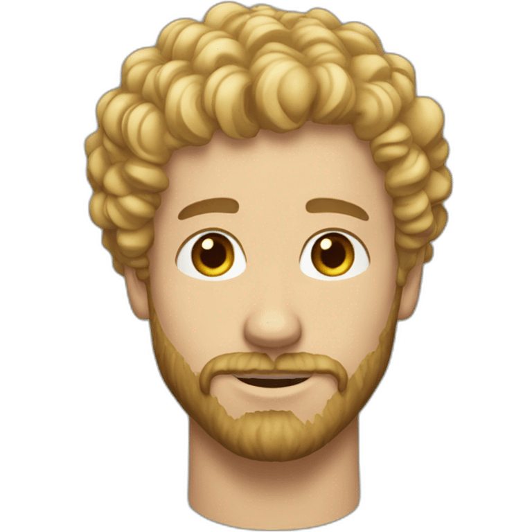 short curly blond hair short beard man emoji