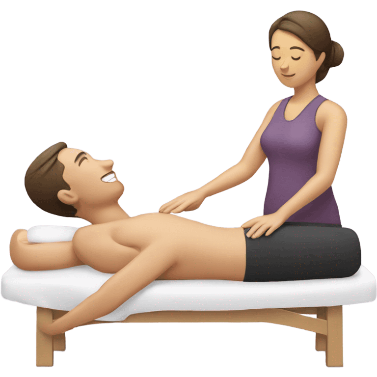 One person doing massage to another  emoji