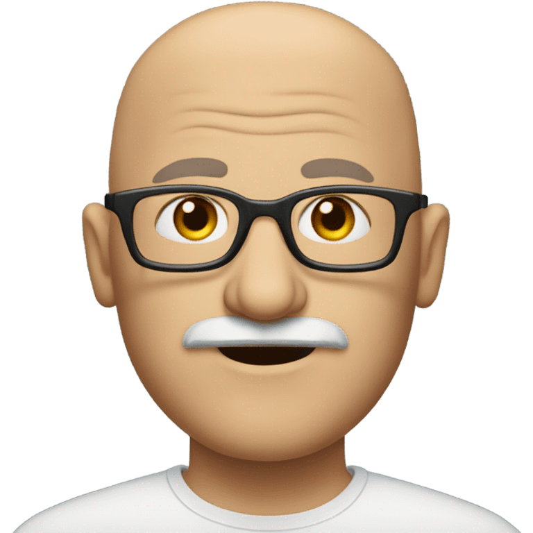 semi bald man with mustache and glasses in his 50s emoji