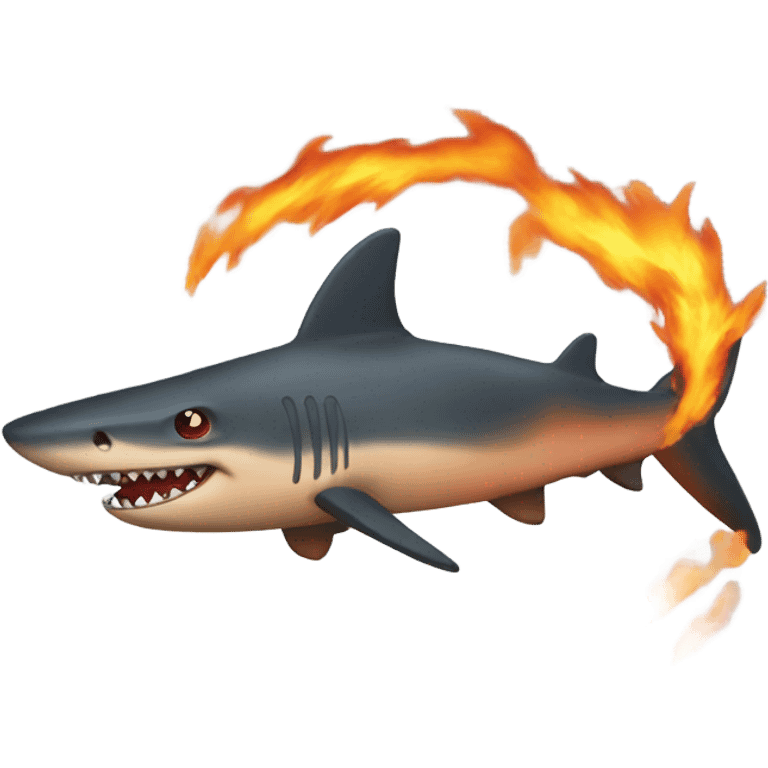 Fire shark emoji