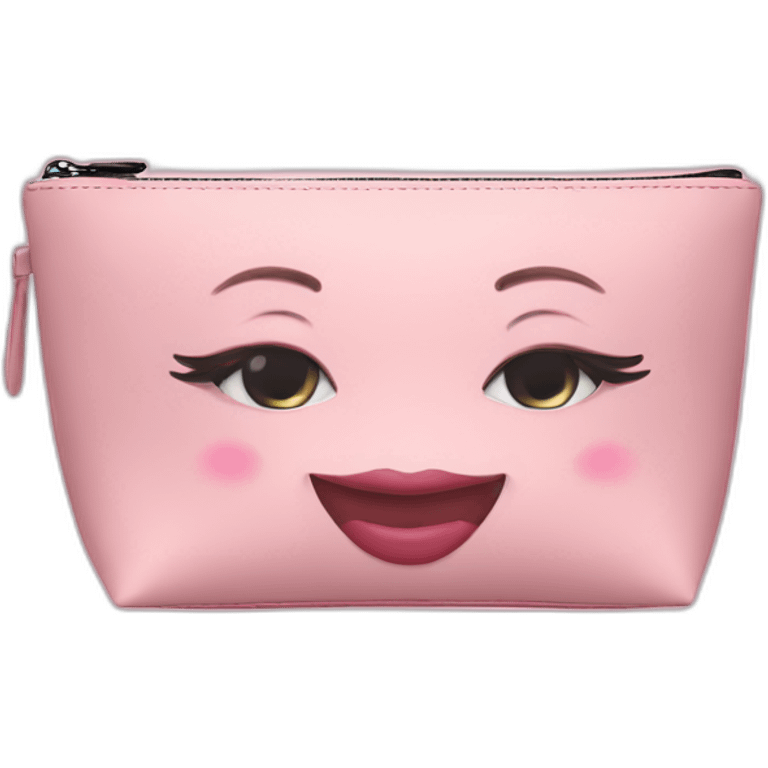 makeup bag gently pink colour emoji