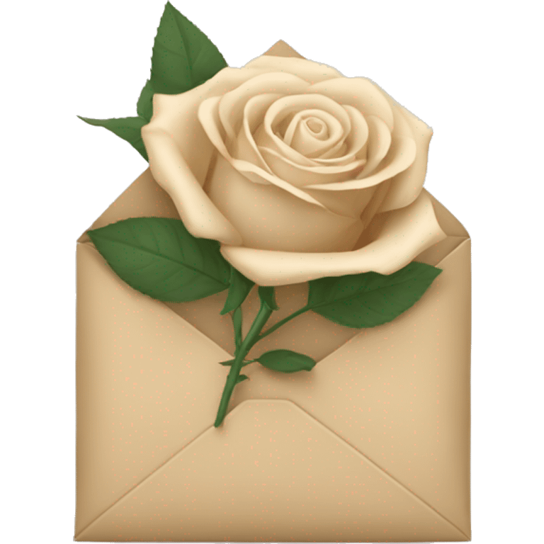 Beige roses in an envelope emoji