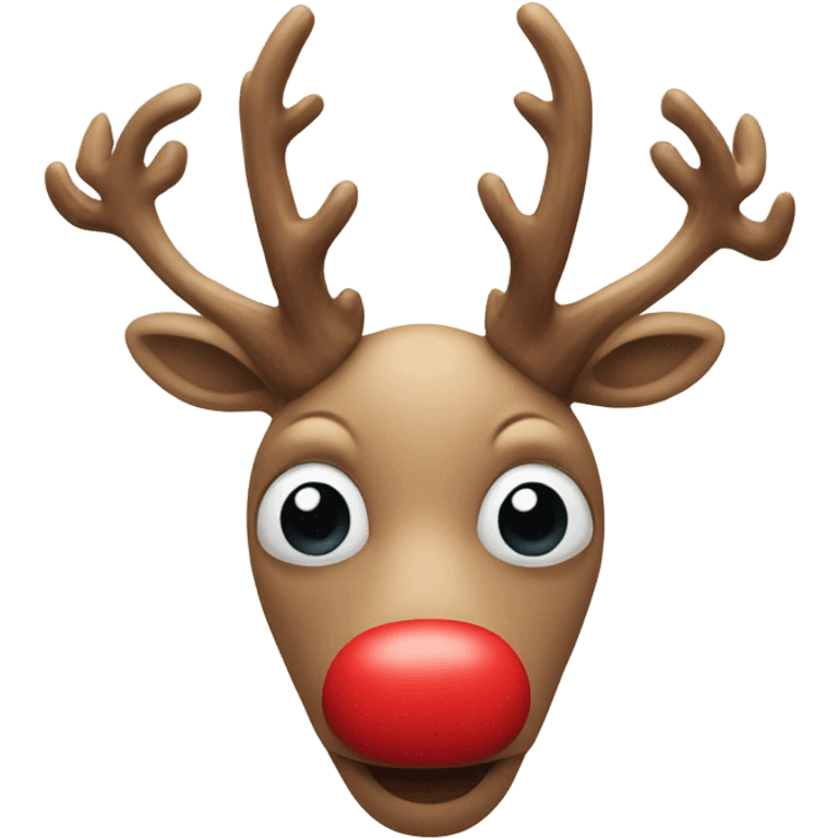 Face with red nose and antlers  emoji