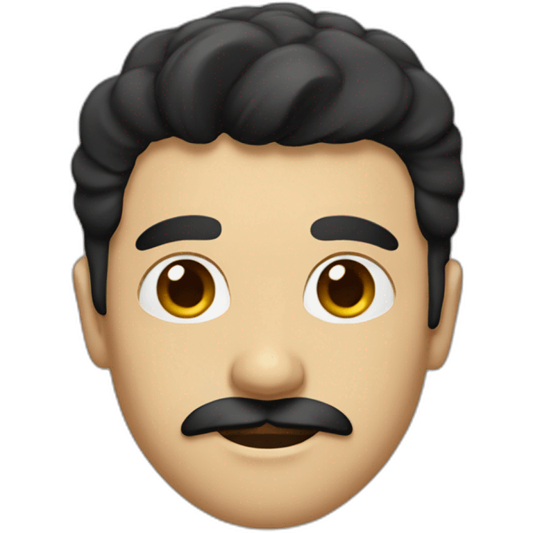 man with black hair and a rectangle black mustache emoji