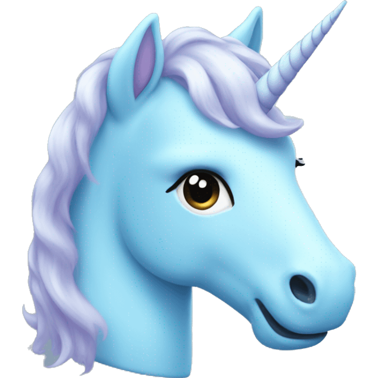 Pastel blue unicorn  emoji