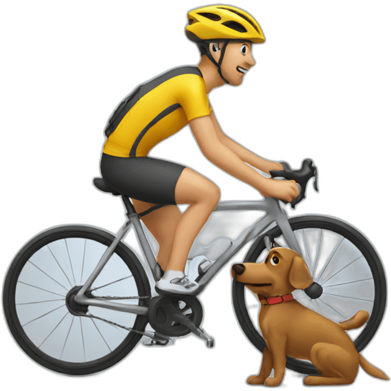 Cycling with a dog emoji