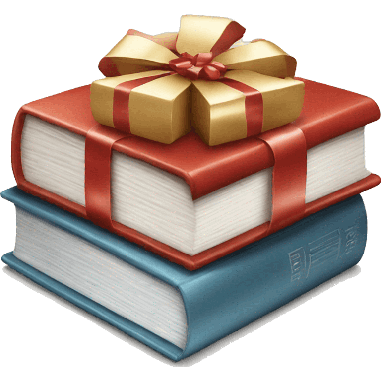 a stack of beautiful books with a gift emoji