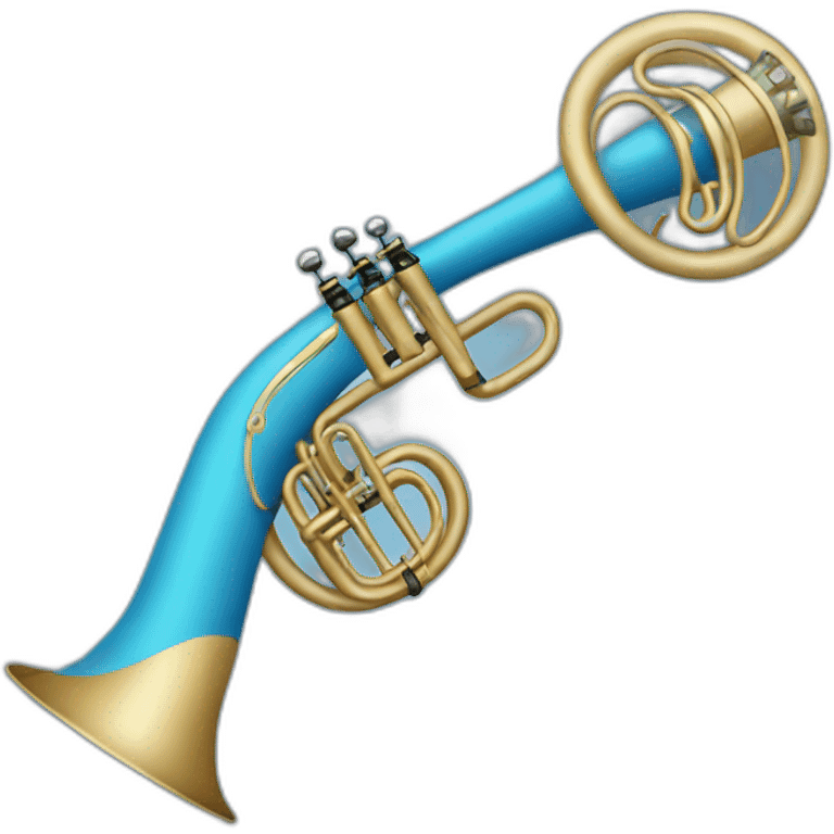 Round hunting horn blue emoji