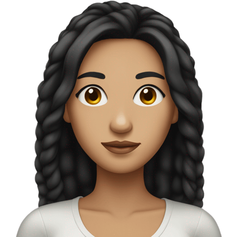 woman standing with long lashes and black hair emoji