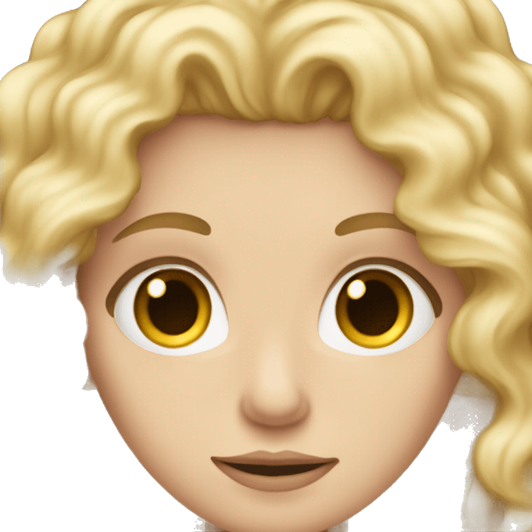 white girl with really curly very long blonde hair emoji