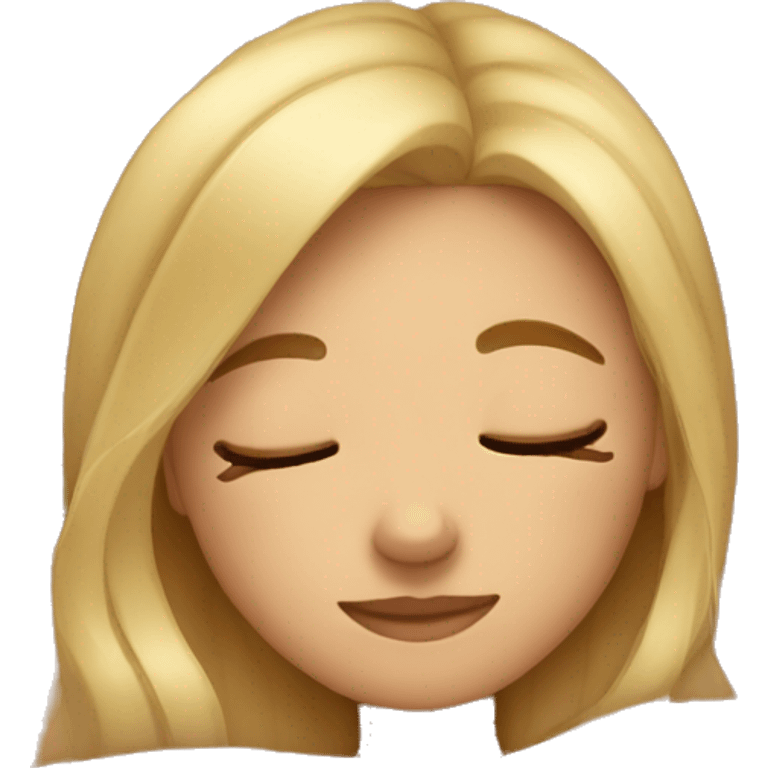 Cozy blonde girl sleeping emoji