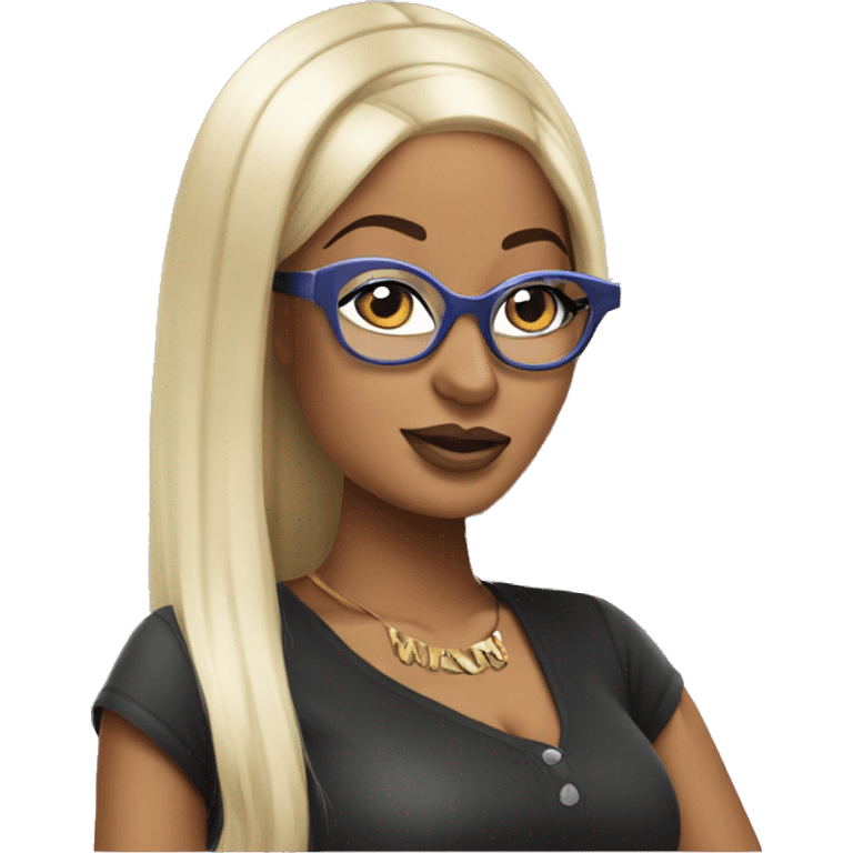 nicki minaj with glasses emoji