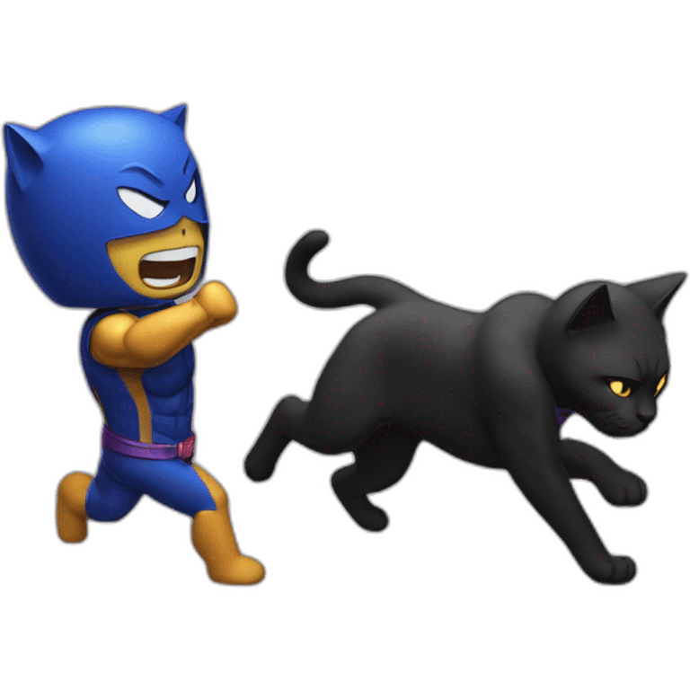 Cat beating Darkseid from DC emoji