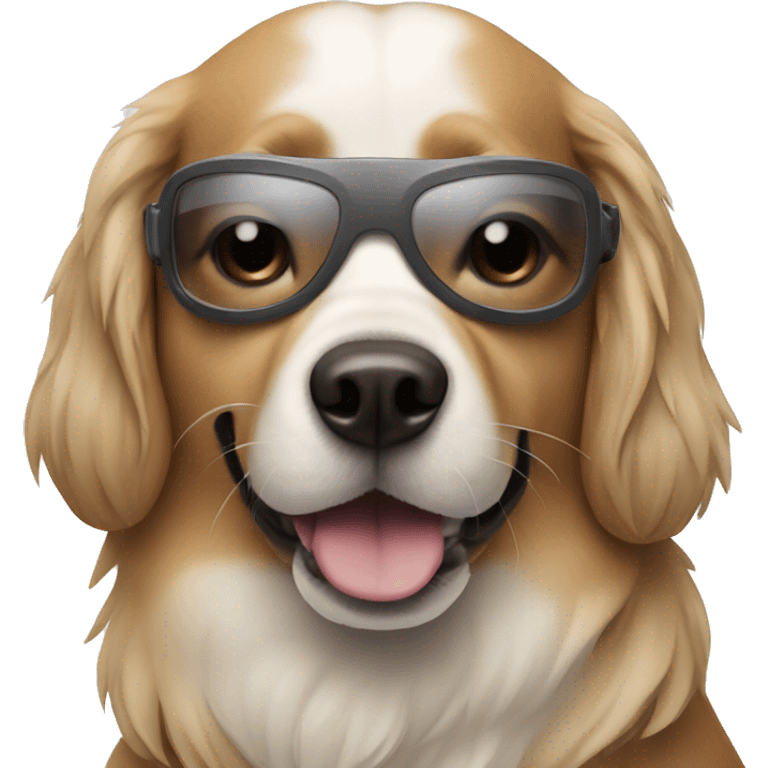 Dog wearing ski glasses  emoji