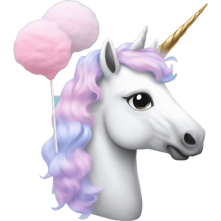 Unicorn with cottoncandy emoji