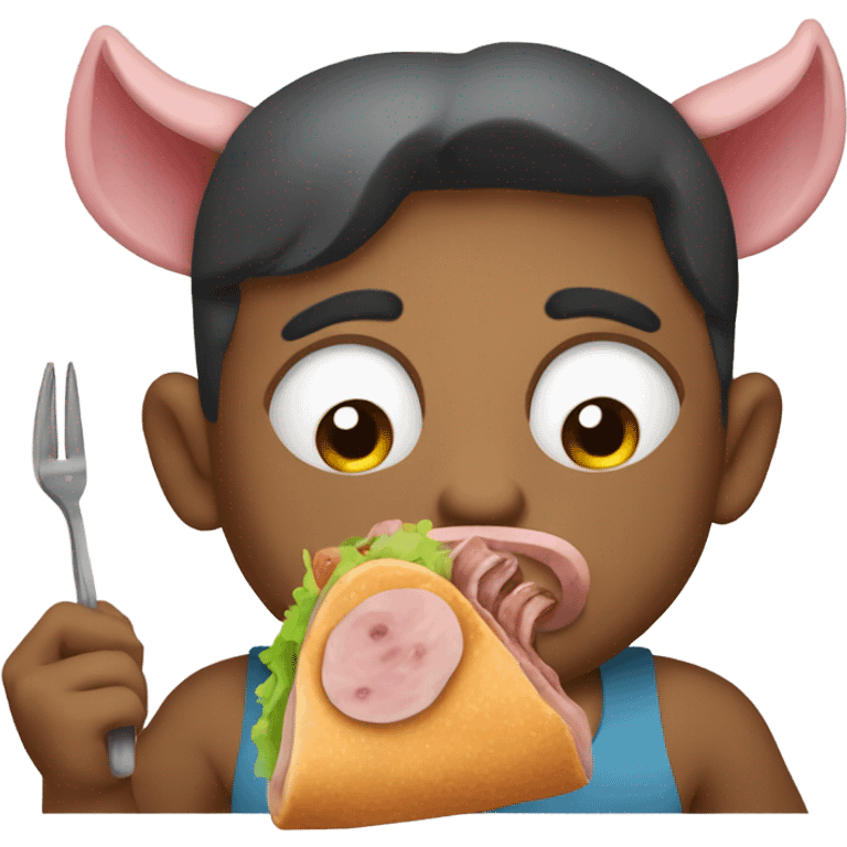 Puerco con comida emoji