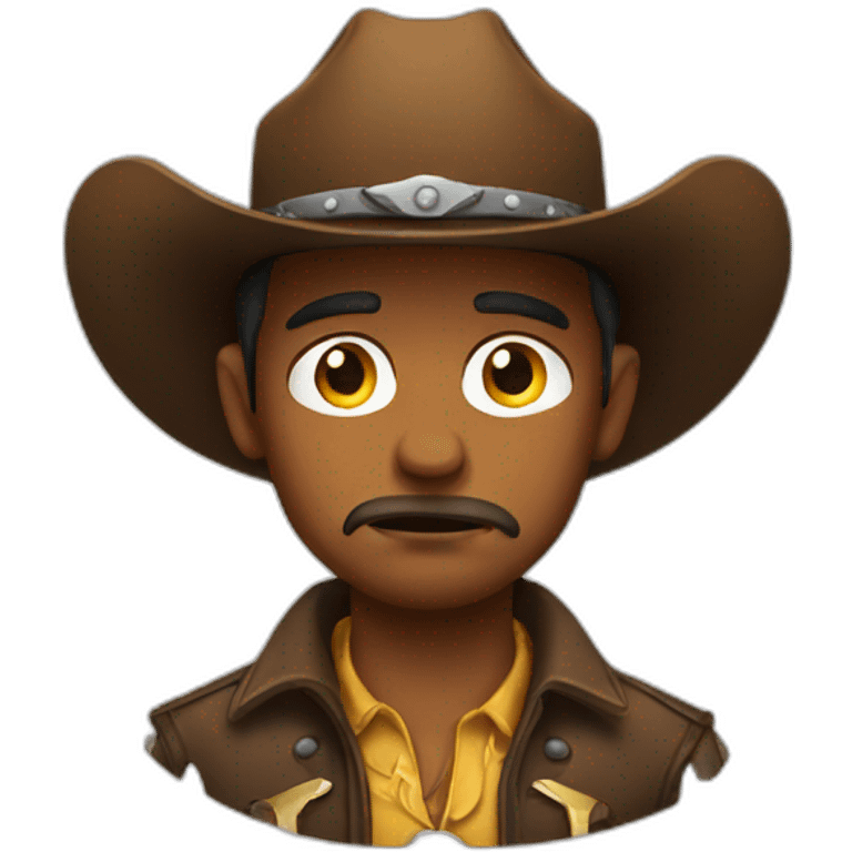 sad cowboy emoji face emoji