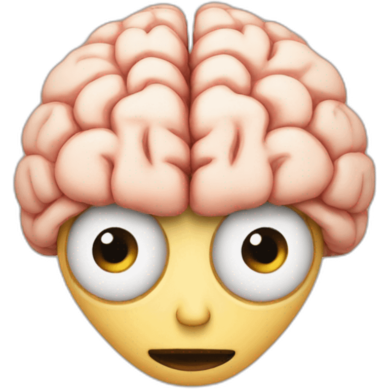 emoji brain with eyes emoji