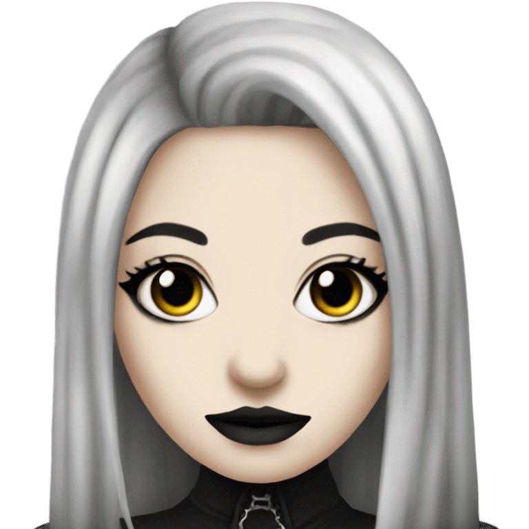 Gothic girl with septum piercing happy emoji