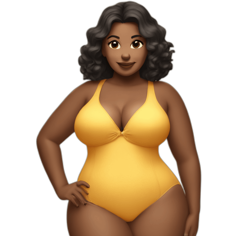 Slim-Thicc woman swimsuit posing (hourglass figure) emoji