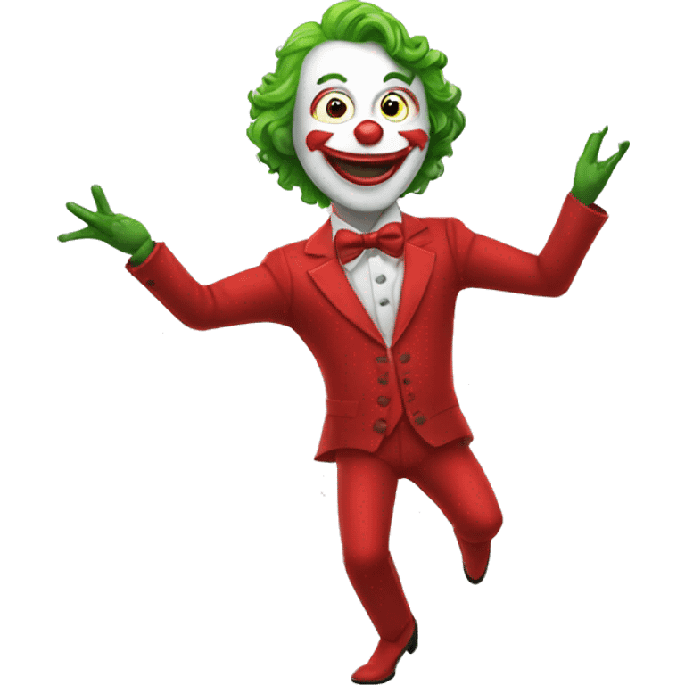 Dancing joker in red suit with ciggerate in hand  emoji