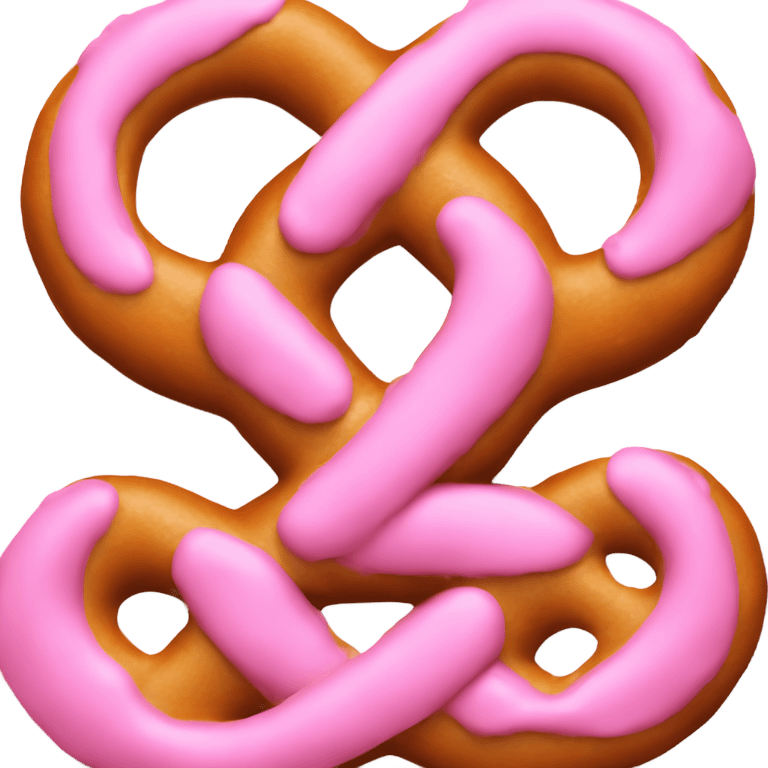 pretzel with pastel pink fondant emoji