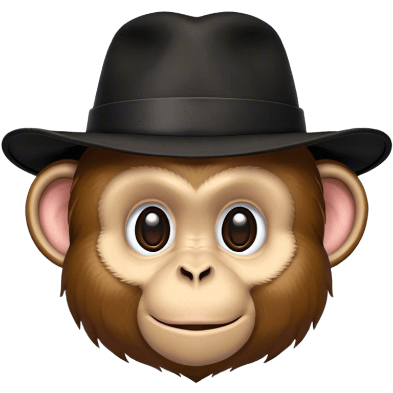 Monkey with a black hat emoji