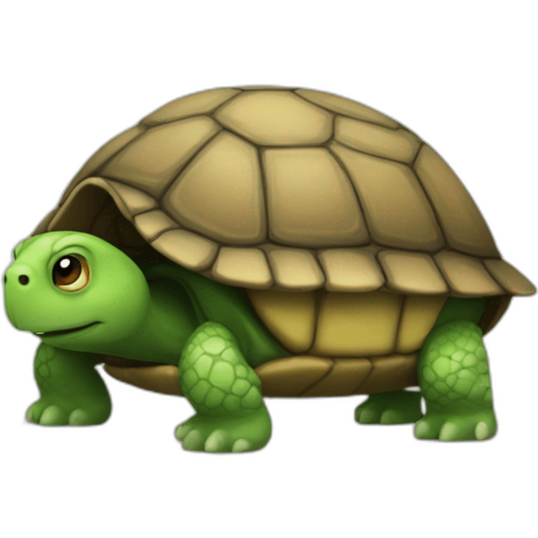 turtle with a house instead of a shell emoji