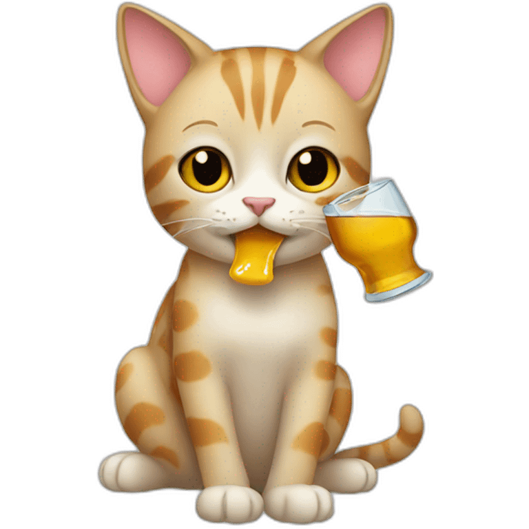 cat drinking emoji