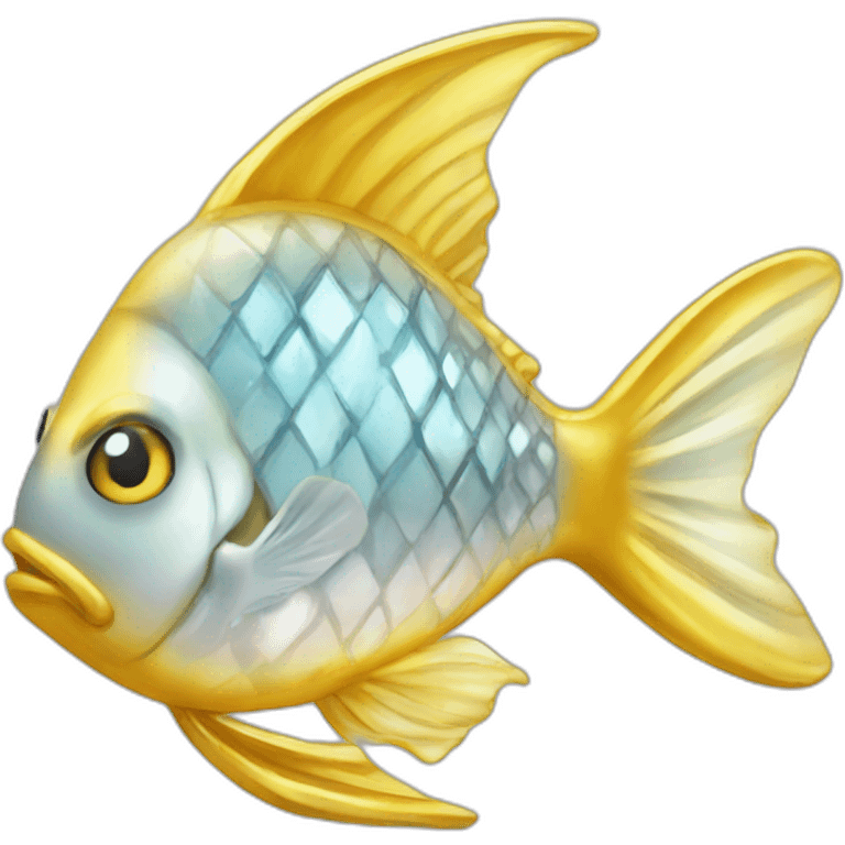 Gold and diamond fish jewel emoji