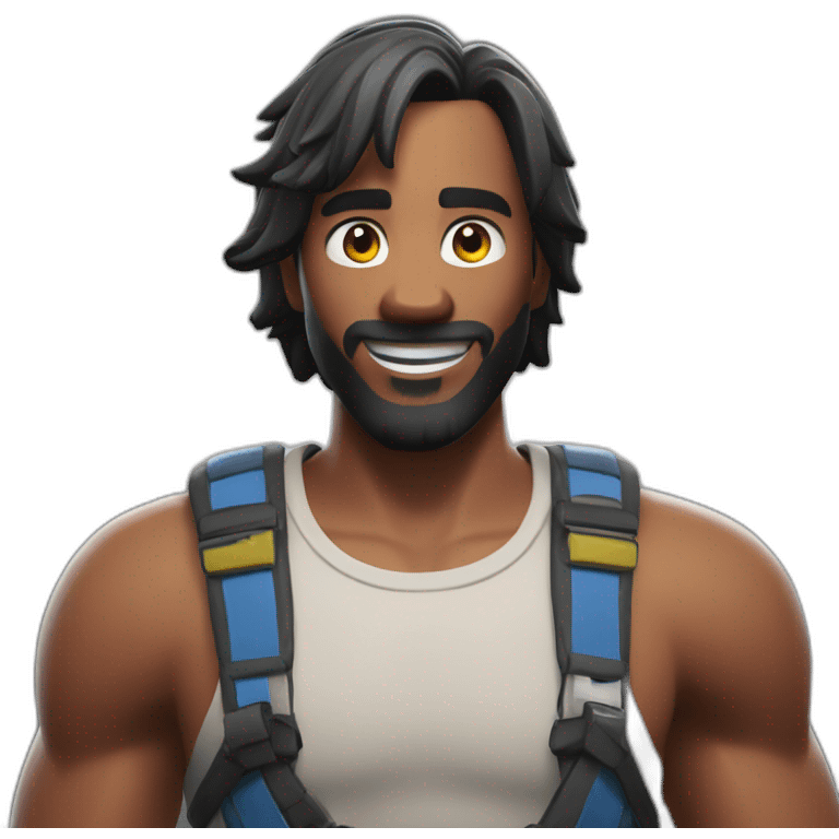 Man play Fortnite game on PS5 emoji