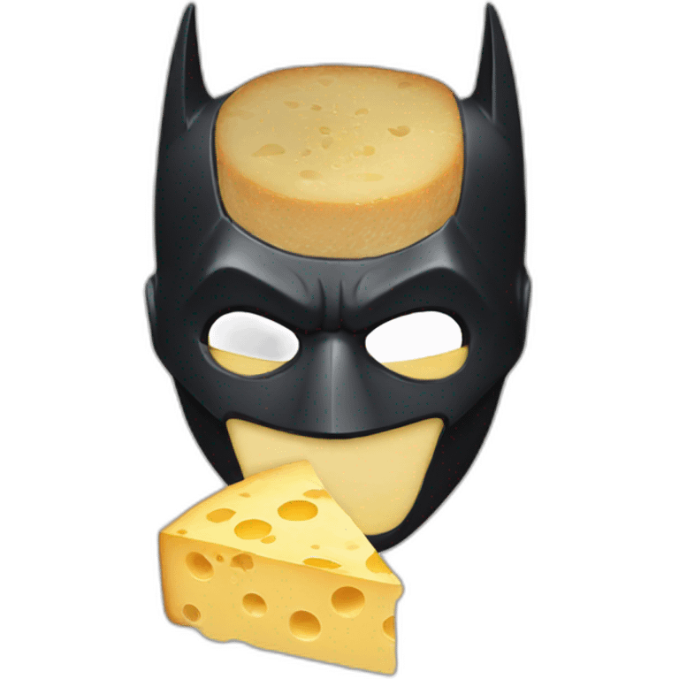 batman with a mask made of cheese emoji