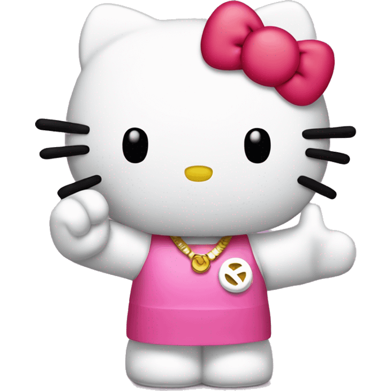 Hello kitty holding up peace sign  emoji