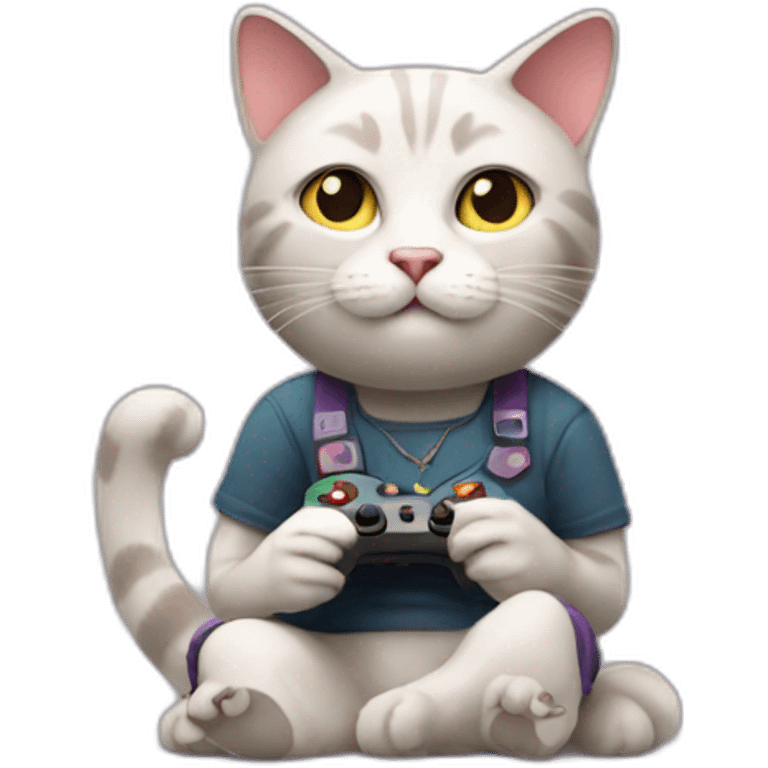 cat playing video games emoji