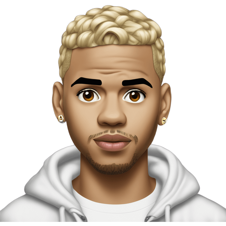 Hyper Realistic Chris Brown  Karruche Tran romantic photo  emoji