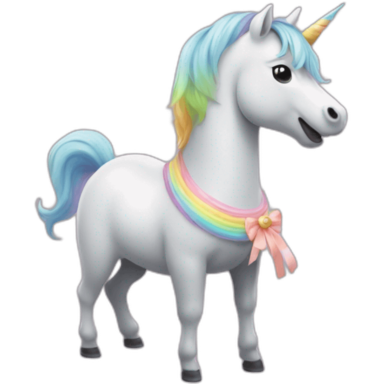 Licorne en tutu qui mange une sucette emoji